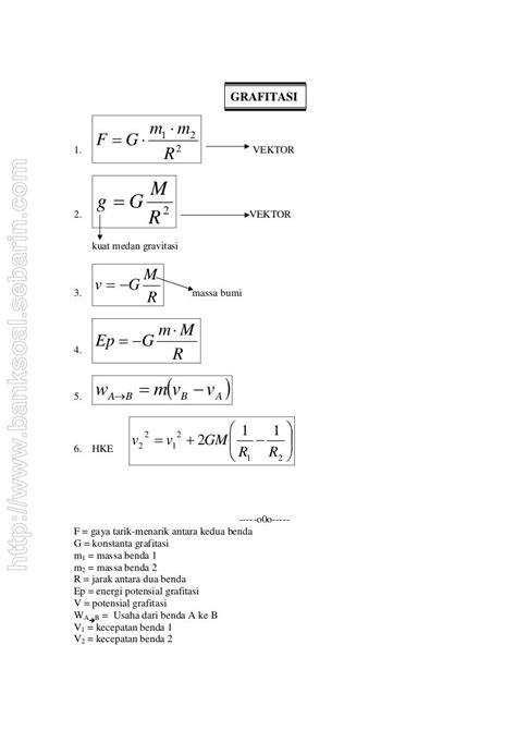 Rumus gravitasi