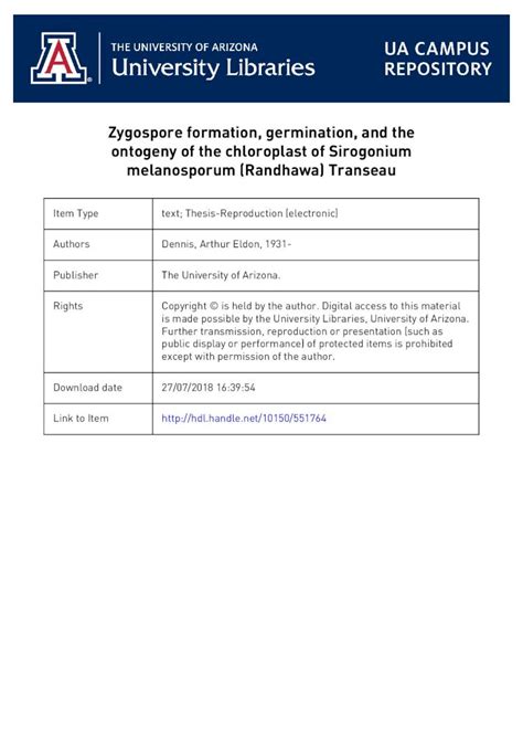 (PDF) ZYGOSPORE FORMATION, GERMINATION,. AND THE …arizona.openrepository.com/arizona/bitstream ...