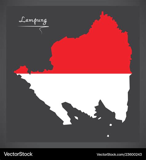 Lampung indonesia map with indonesian national Vector Image