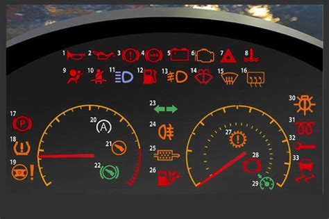 Warning lights on toyota avensis dashboard