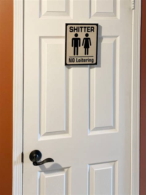 Funny DIY Bathroom Sign Bathroom Door Sign Shitter Coed Bathroom ...