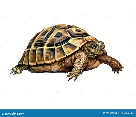 Balkan Tortoise Testudo Hermanni Stock Illustration - Illustration of natural, animal: 203570734