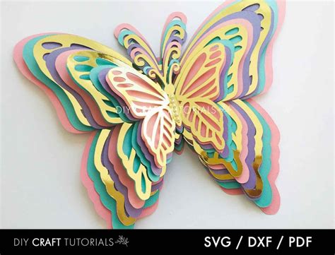 Butterfly SVG Butterfly Template 3D Butterfly Svg Printable - Etsy