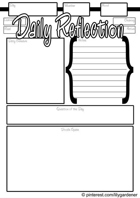 Printable Daily Reflection Journal Template