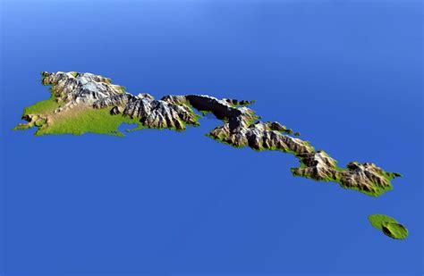 Large panoramic relief map of Tutuila Island, American Samoa | American ...