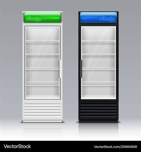 Modern commercial display fridge supermarket Vector Image