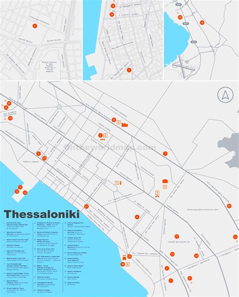 Thessaloniki museums map - Ontheworldmap.com