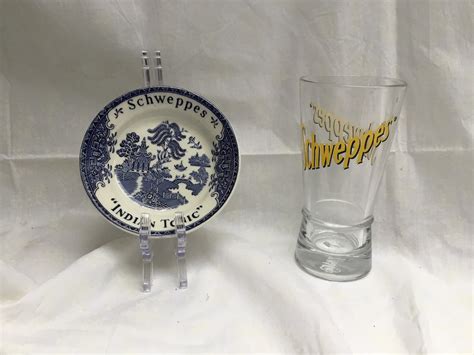 Vintage Classic Schweppes Glass and Gien Snack Dish, Bistroware, Barware, Advertising Ware - Etsy