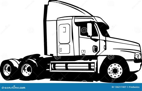 Tractor Trailer Vector Illustration Stock Vector - Illustration of transportation, trailer ...