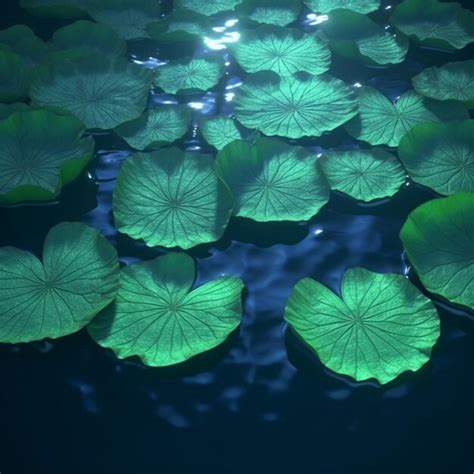 Premium AI Image | Beautiful Bright Animation Style Many Lotus Leaves