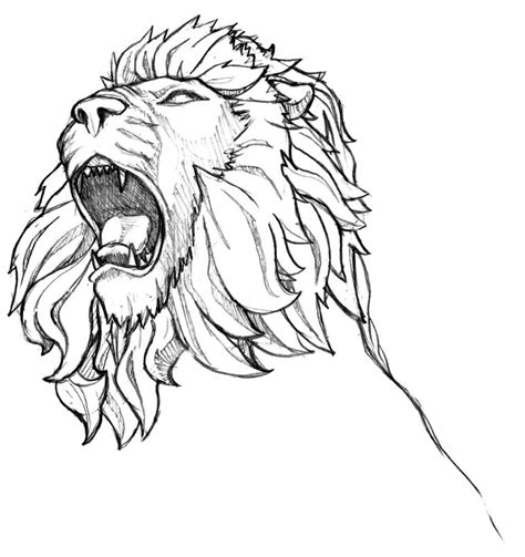 Roaring Lion Pencil Drawing