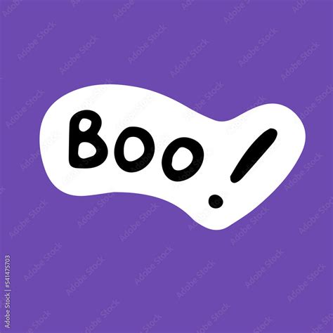 Boo, lettering sticker for Halloween holiday. Helloween calligraphy ...