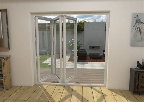 2100mm White Aluminium Bifold Doors - 3 Right Bifold Doors At Climadoor