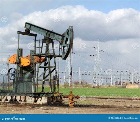 Oil field with pumpjack stock photo. Image of outdoor - 27436664