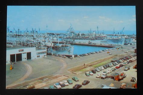 1950s Water Front at Naval Base Navy Ships Moored to Pier 4 Old Cars Norfolk VA | eBay