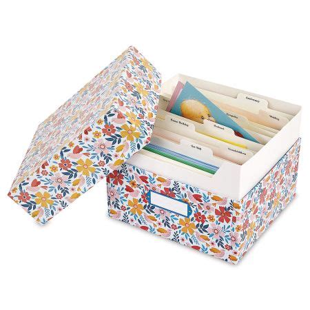 Blossom Greeting Card Organizer Box - Stores 140+ cards (not included). 7" x 9" x 9-1/2 ...