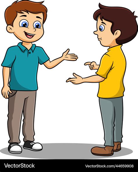 Two Boys Talking Cartoon