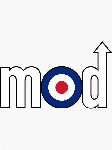 "Mod Logo with Arrow, White (Medium)" Sticker for Sale by shavenmonkeys | Redbubble