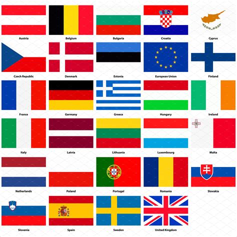 All flags of the European Union | Icons ~ Creative Market