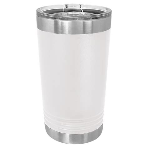 Beverage Tumblers - 16oz White Pint Tumbler with Sliding Lid