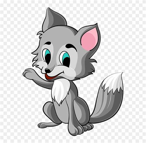 Cute Wolf Cliparts - Cartoon Baby Wolf Png - Free Transparent PNG ...