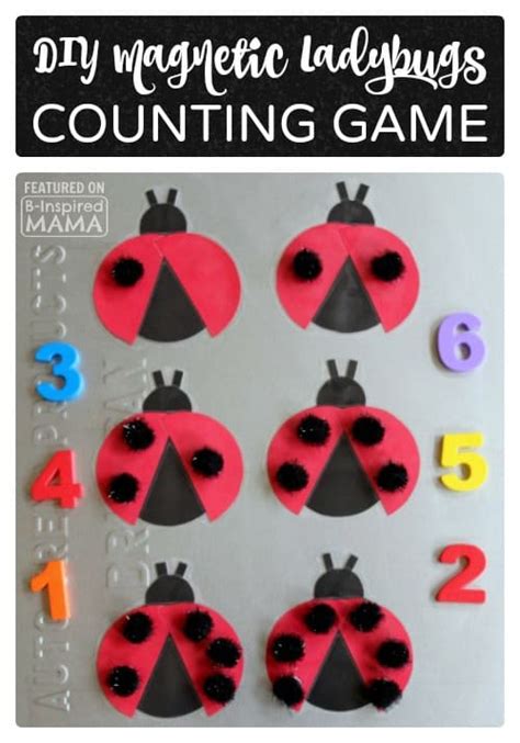 Adorable DIY Magnetic Ladybug Counting Game