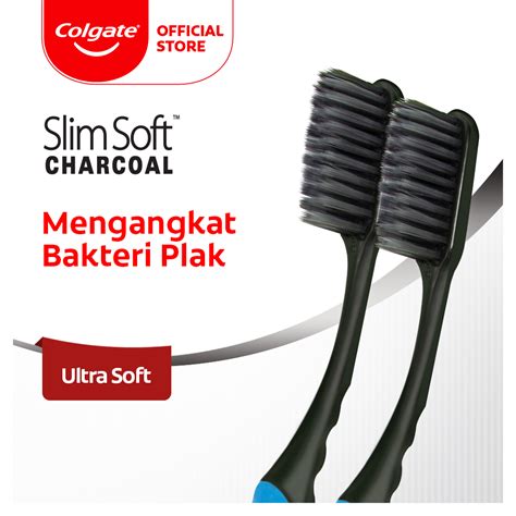 COLGATE Sikat Gigi Slimsoft CH Charcoal x 2 | Shopee Indonesia