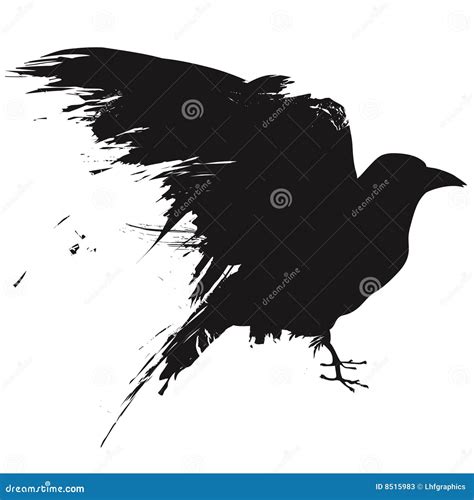 Grunge raven stock vector. Illustration of depress, crow - 8515983