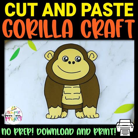 Gorilla Cut and Paste Craft – Simple Mom Project Store