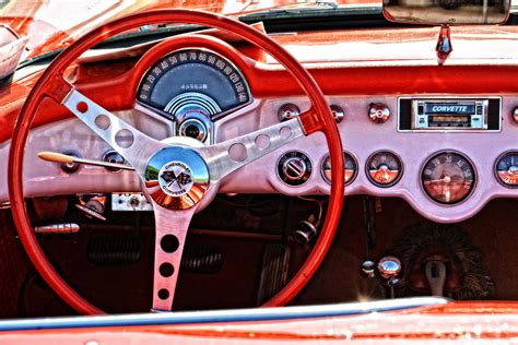 1957 Chevrolet Corvette Interior Photograph by Mike Martin