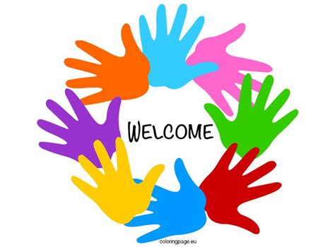 Welcome – Hands – Coloring Page