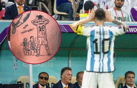 A fan of the Argentina national team got a tattoo with the celebration of Messi in front of Van ...