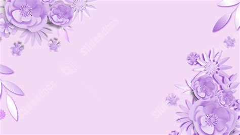 Beautiful Paper Cutting Nature Floral Purple Flowers Powerpoint Background For Free Download ...