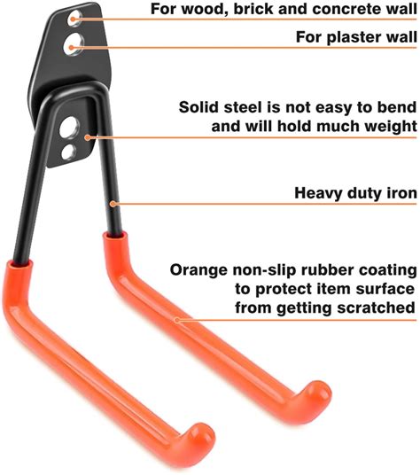 Heavy Duty Garage Storage Hooks, 12 Pack Wall Mount Utility Hangers for Bicycles, Tools, Ladders ...