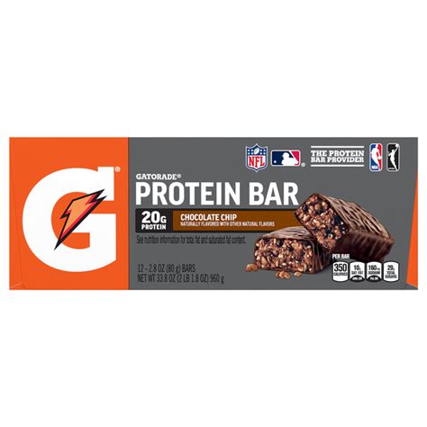 Save on Gatorade Protein Bar Chocolate Chip - 12 ct Order Online Delivery | Stop & Shop