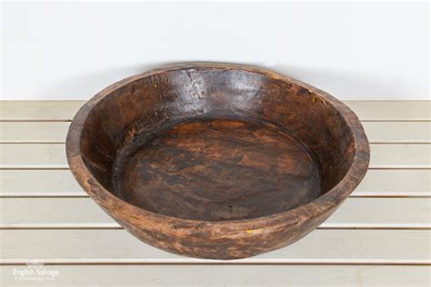 Vintage teak hand-carved rustic wooden bowls