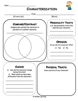 Characterization Graphic Organizer - Universal by Sprouting Learners