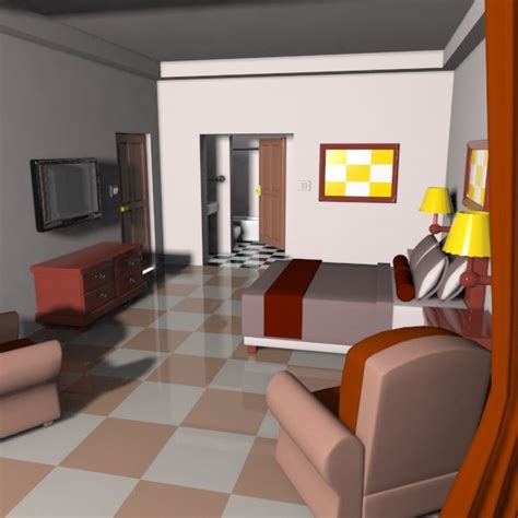 cartoon hotel room 3d 3ds