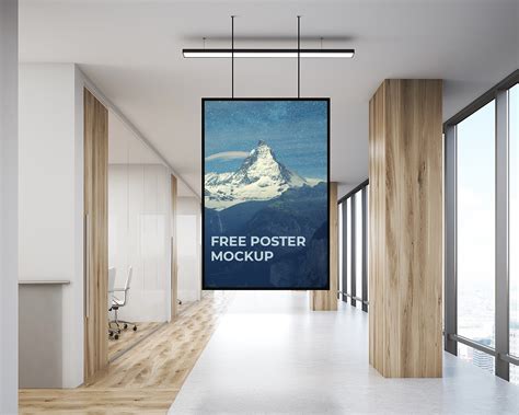 Office Indoor Hanging Poster Mockup