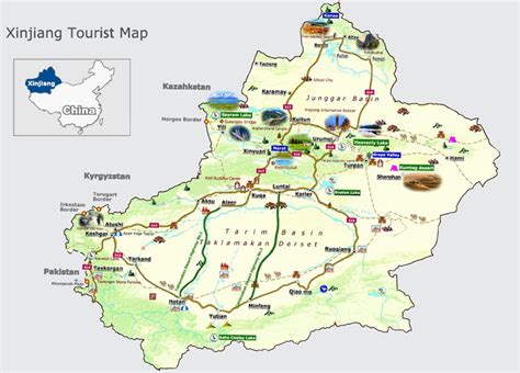 Xinjiang Maps, Tourist Map of Xinjiang-Silk Road Travel