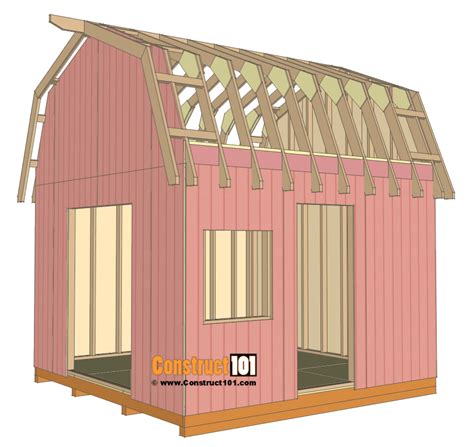 12x12 Barn Shed Plans - With Overhang - Free PDF - Construct101