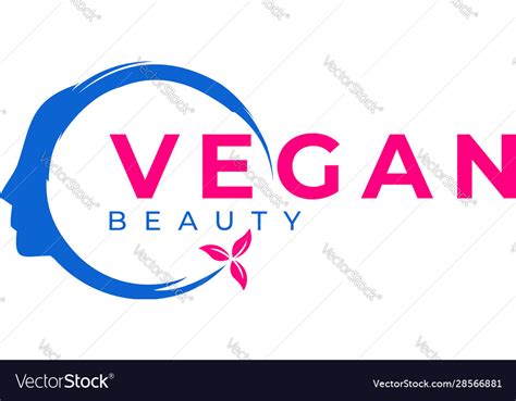 Vegan beauty logo design Royalty Free Vector Image