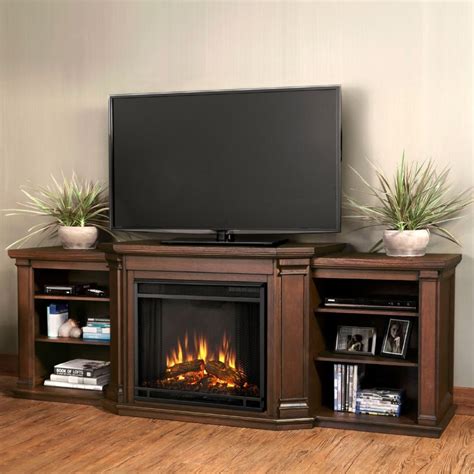 Real Flame 7930E-CO Valmont TV Stand w/ Ventless Electric Fireplace in Chestnut Oak