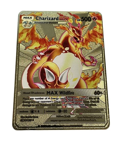 Buy Charizard DX Pokemon Gold Card - Collector's Rare Shiny Gold Card - Limited Supply Online at ...