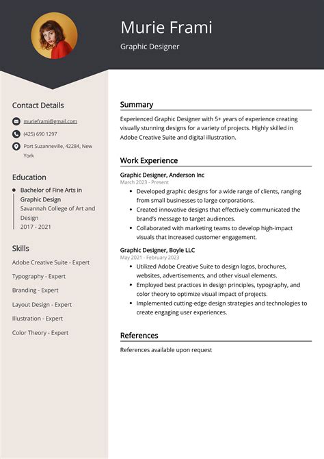 Experienced Graphic Designer Resume Example (Free Guide)