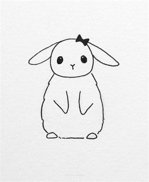 20 Cute Easy Bunny Rabbit Drawing Ideas | Эскизы животных, Милые каракули, Милый рисунок