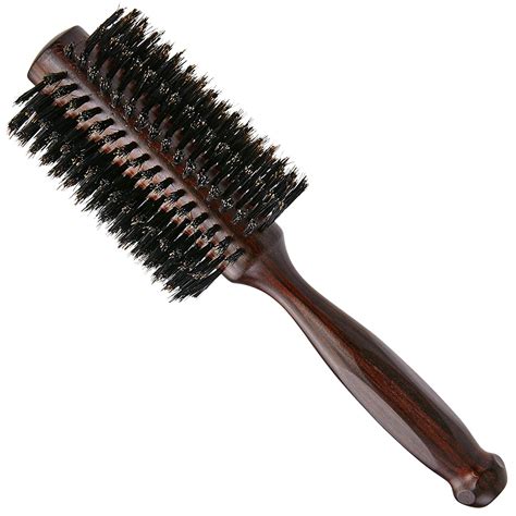 Cantor Professional Solid Wood Barrel Boar & Nylon Bristle 2.5" Round Hair Brush, Anti-Static ...