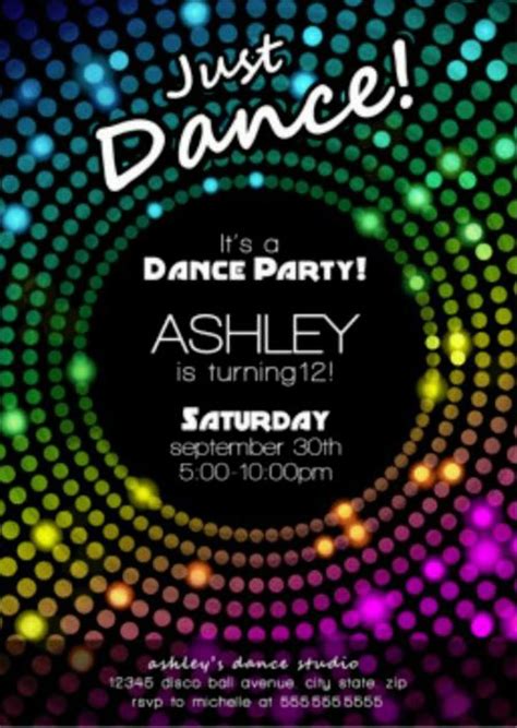 Kids Disco Party Free Invitation Templates