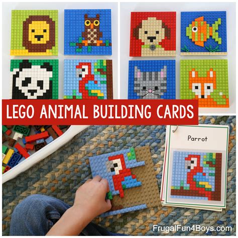 LEGO Animal Mosaic Building Cards - Frugal Fun For Boys and Girls