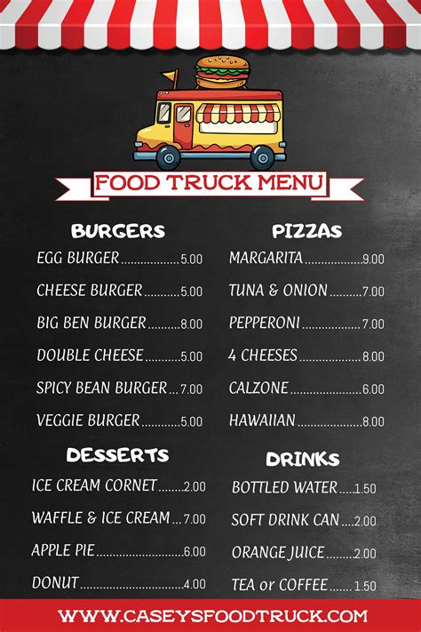 Food truck menu street food grill bbq festival vector poster – Artofit